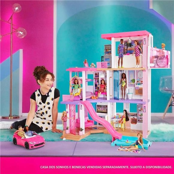 Barbie Toy Car, NEW Pink 2-Seater Convertible Seatbelts and Rolling Wheels - Picture 6 of 6